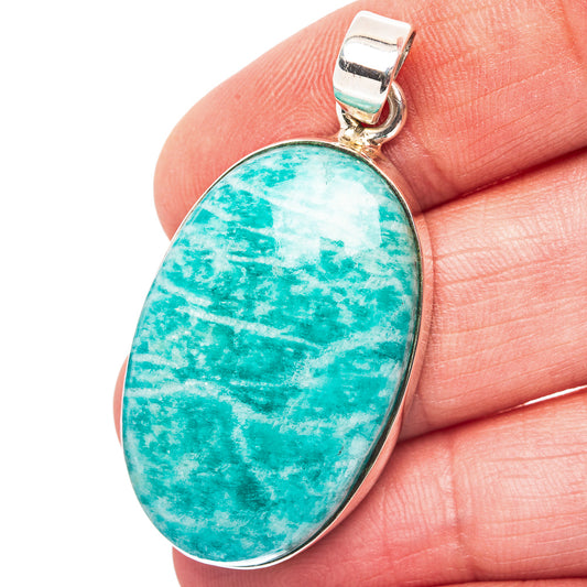 Amazonite Pendant 1 3/4" (.925 Sterling Silver)