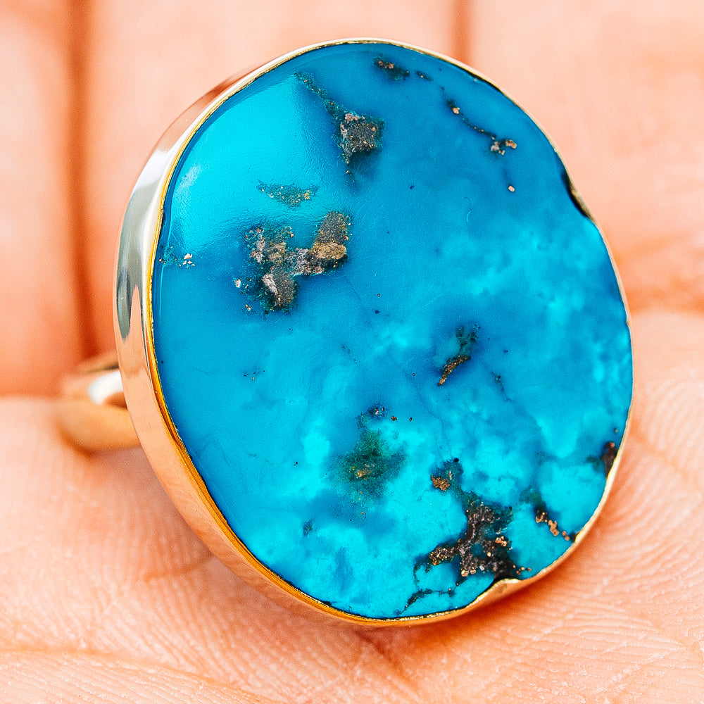 Persian Turquoise Ring Size 6.75 (German Silver)
