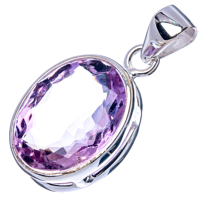 Faceted Amethyst Pendant 1 1/8" (925 Sterling Silver) P42981