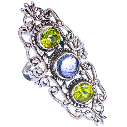 Large Tanzanite, Peridot Ring Size 8.75 (925 Sterling Silver) R144536