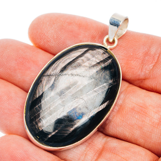 Premium Hypersthene Pendant 1 7/8" (.925 Sterling Silver)