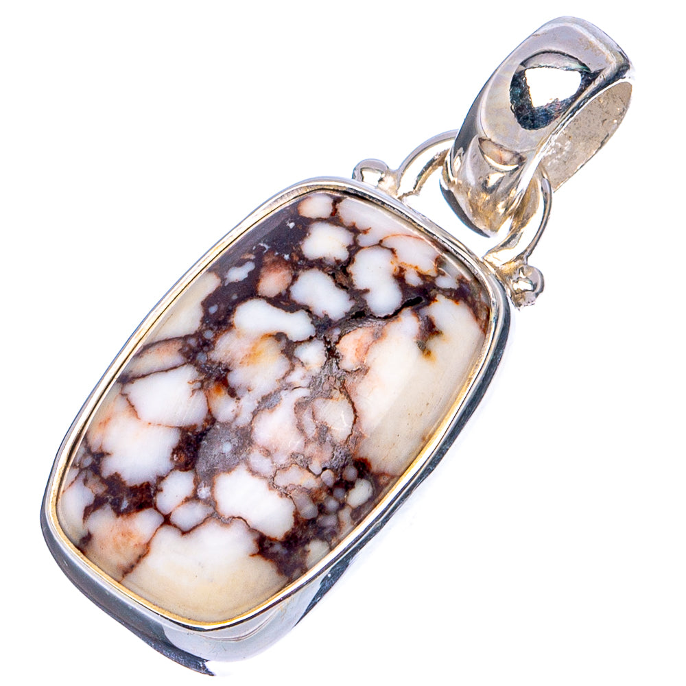 Sterling silver pendant with wild horse jasper rectangular cabochon and bail loop