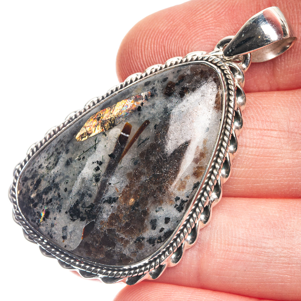 Astrophyllite 925 Sterling Silver Pendant 2"