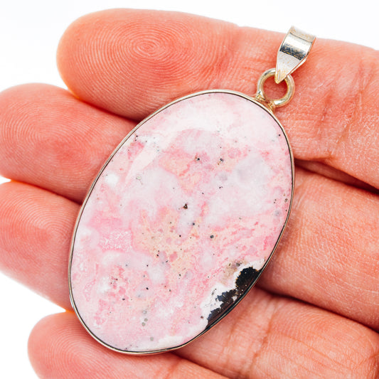 Premium Rhodonite Pendant 2 1/8" (.925 Sterling Silver)