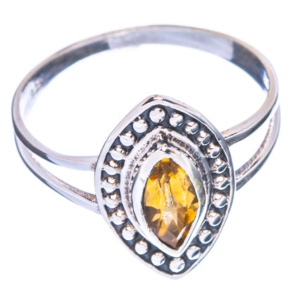 Faceted Citrine Dainty Ring Size 7.5 (925 Sterling Silver) R147033