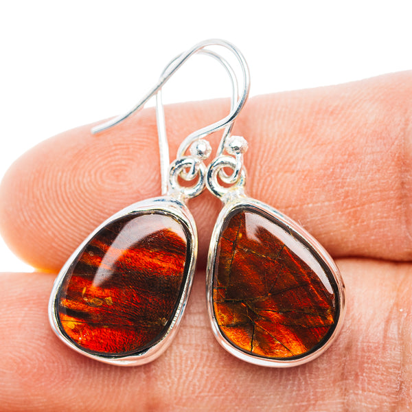 Premium Canadian Ammolite Earrings 1 1/4" (.925 Sterling Silver)