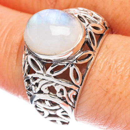 Rainbow Moonstone Ring Size 8.5 (925 Sterling Silver) R2900