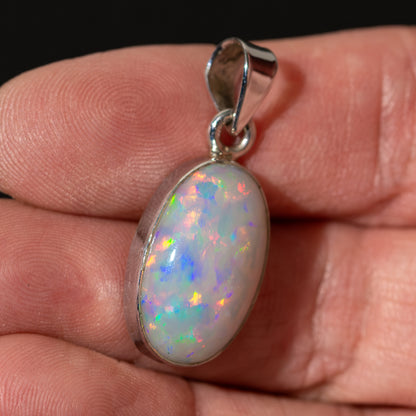 Premium Ethiopian Opal Pendant 1 1/4" (.925 Sterling Silver)