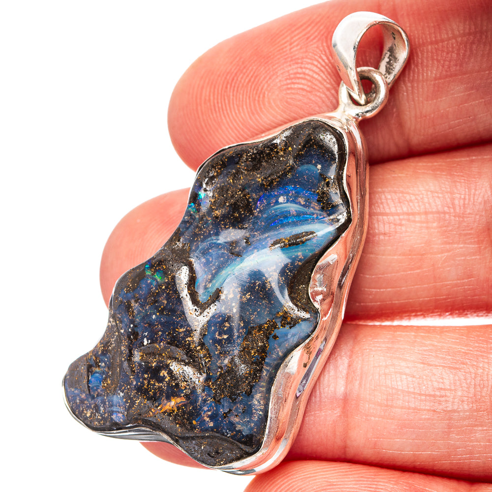 Boulder Opal Pendant 2" (.925 Sterling Silver)