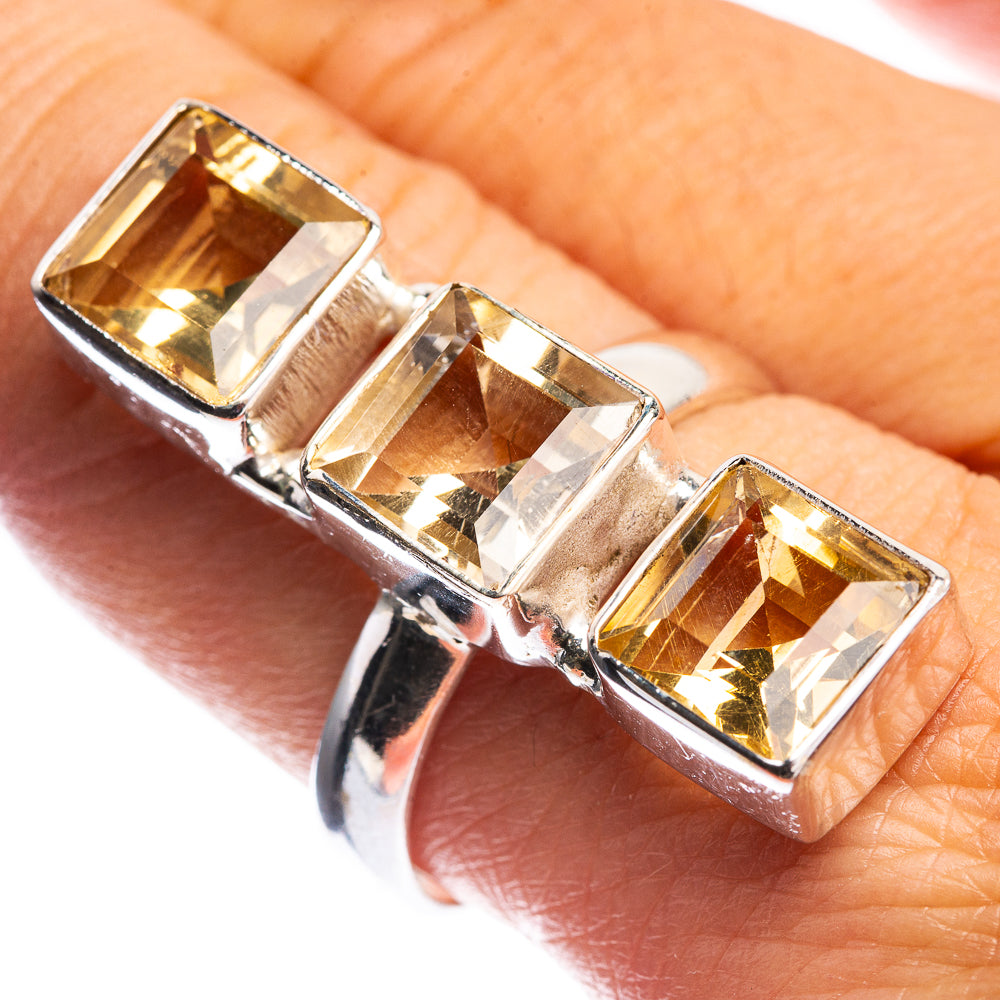 Large Faceted Citrine Ring Size 9.25 (925 Sterling Silver) R144204