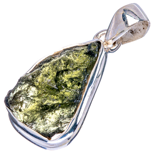 Rare Moldavite Pendant 1 1/4" (925 Sterling Silver) P43491