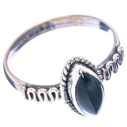 Black Onyx Ring Size 8 (925 Sterling Silver) R5668
