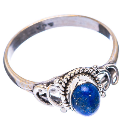 Lapis Lazuli Dainty Ring Size 7.75 (925 Sterling Silver) R5821