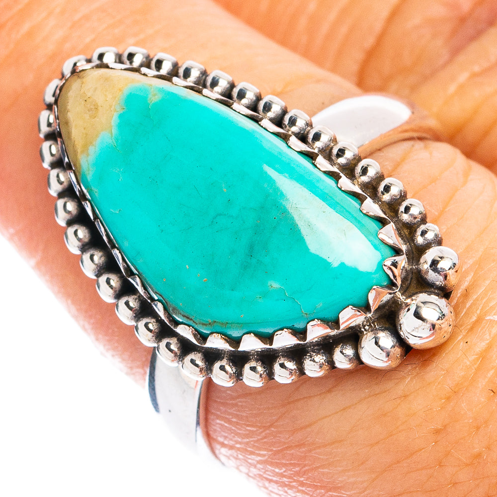 Rare Kingman Turquoise Ring Size 8 (925 Sterling Silver) R8357