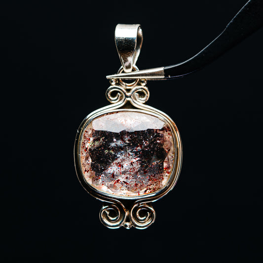 Premium Faceted Lepidocrocite Pendant 1 1/2" (.925 Sterling Silver)