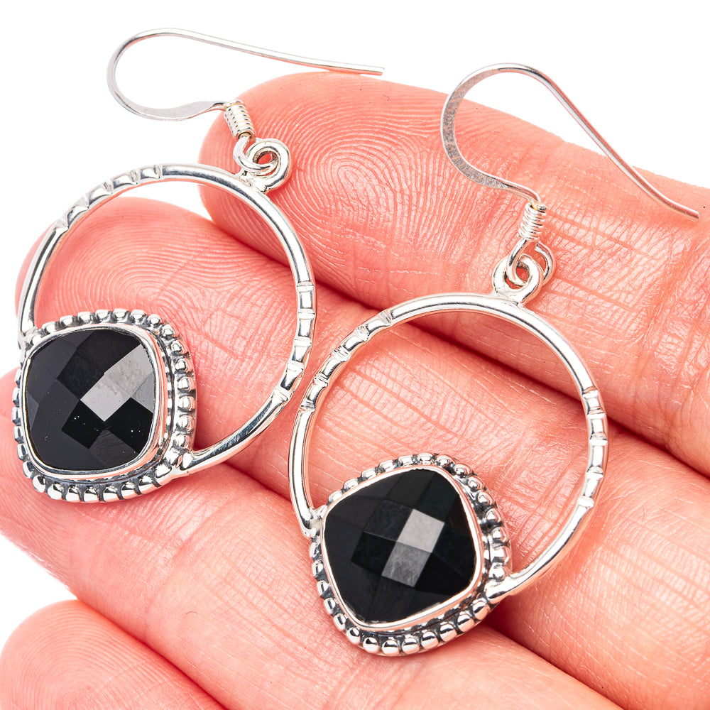 Asc Premium Black Onyx Earrings 1 5/8" (925 Sterling Silver) E1341