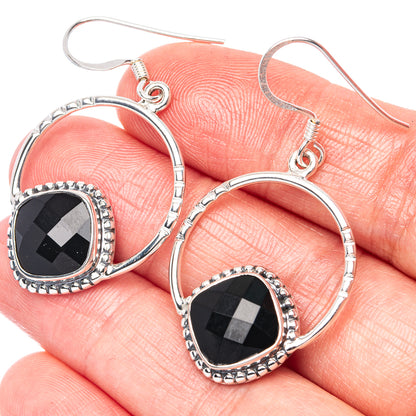 Asc Premium Black Onyx Earrings 1 5/8" (925 Sterling Silver) E1341