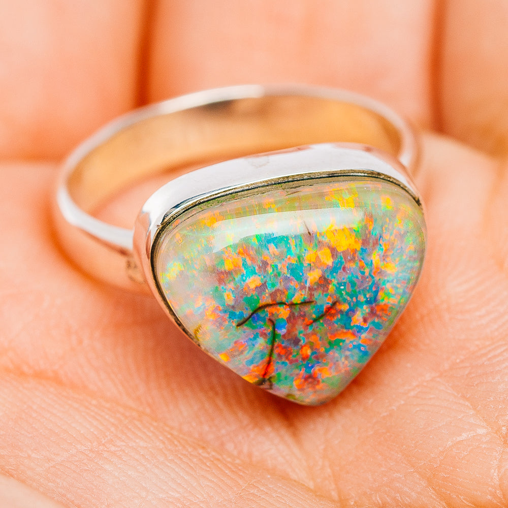 Sterling Opal Ring Size 7 (.925 Sterling Silver)