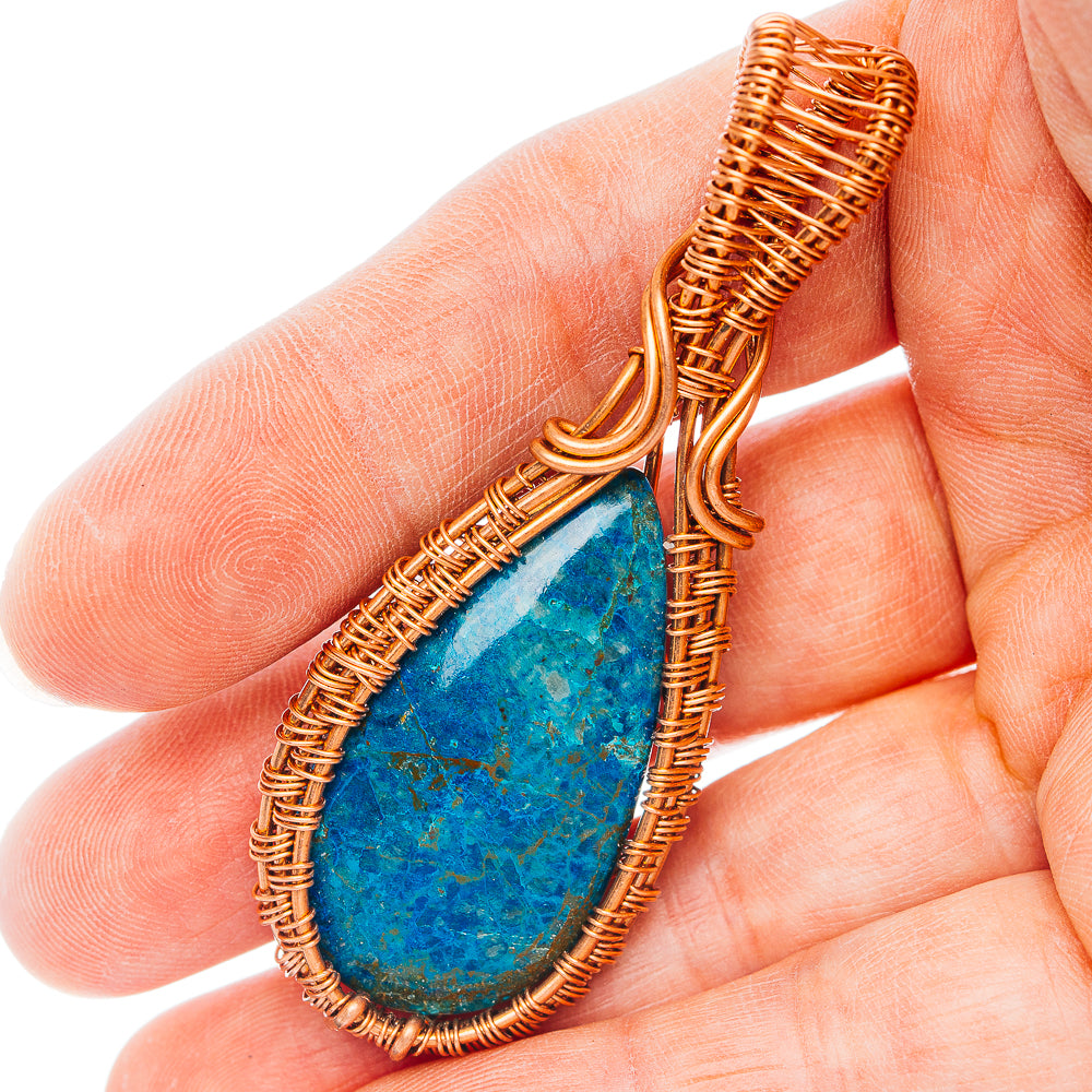 Apatite Wire Wrap Pendant 2 5/8" (Copper)