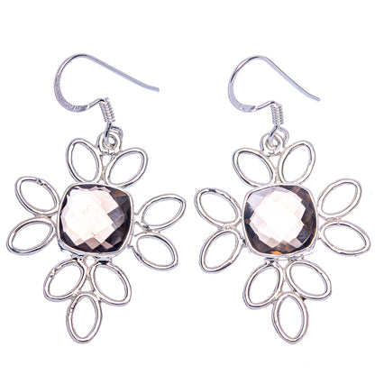 Premium Smoky Quartz Earrings 1 3/4" (925 Sterling Silver) E1191