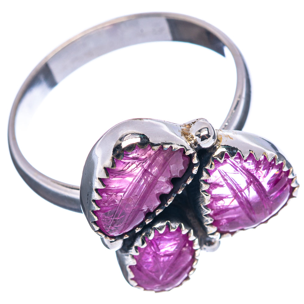 Premium Carved Burmese Ruby Ring Size 9 (.925 Sterling Silver)
