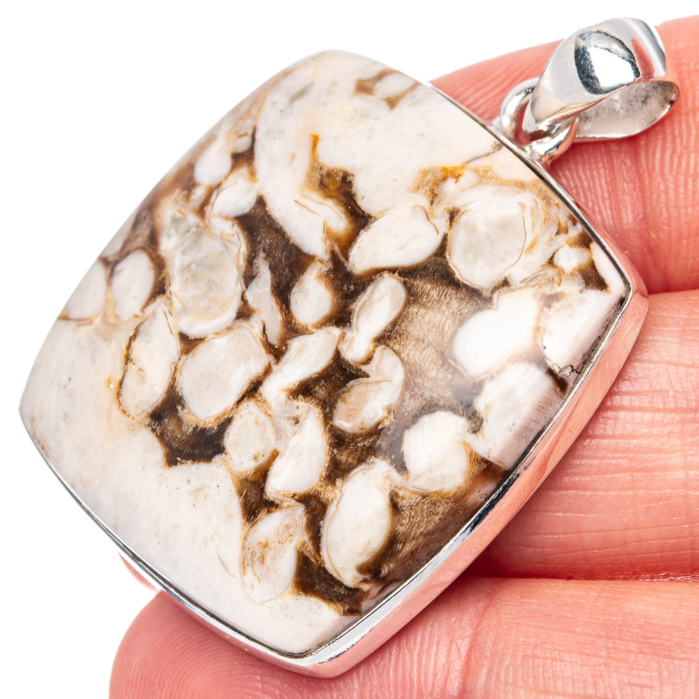 Peanut Wood Jasper Pendant 1 5/8" (925 Sterling Silver) P42224