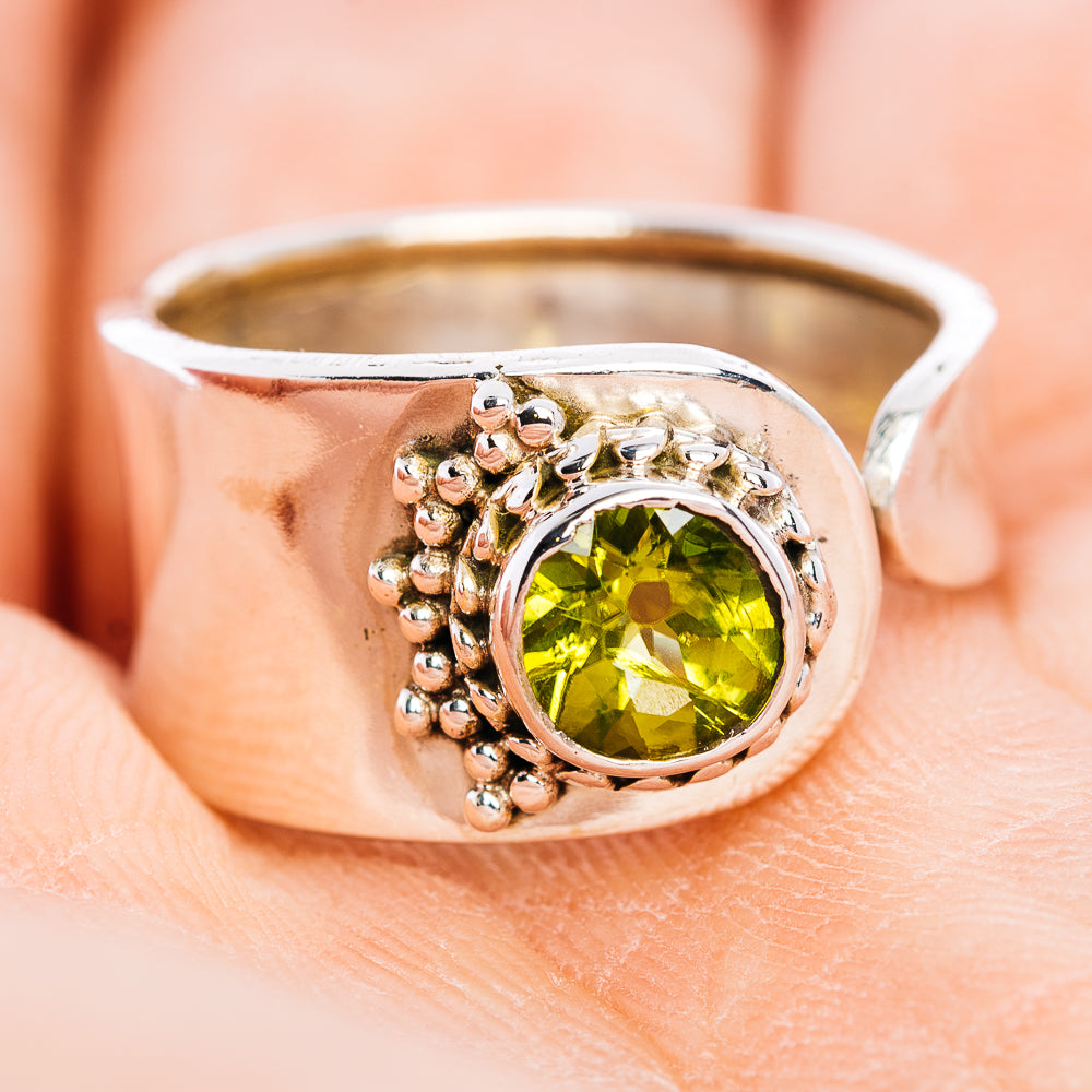 Peridot Ring Size 6 Adjustable (.925 Sterling Silver)