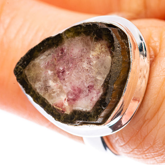 Tourmaline Slice Ring Size 7 (925 Sterling Silver) R2185