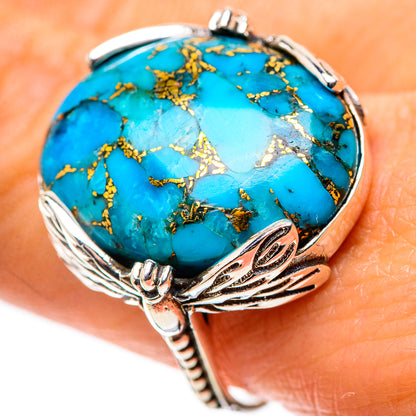 Blue Copper Composite Turquoise 925 Sterling Silver Ring Size 9.5 (925 Sterling Silver) RING139449