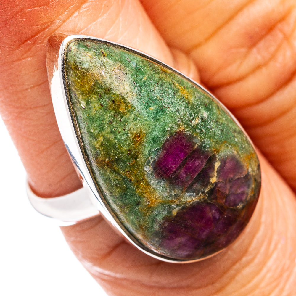 Premium Ruby Fuchsite Ring Size 7 Adjustable (.925 Sterling Silver)