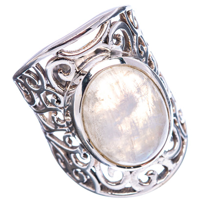 Huge Premium Rainbow Moonstone Ring Size 6.25 (.925 Sterling Silver)