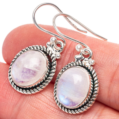 Rainbow Moonstone Earrings 1 1/4" (925 Sterling Silver) E433308