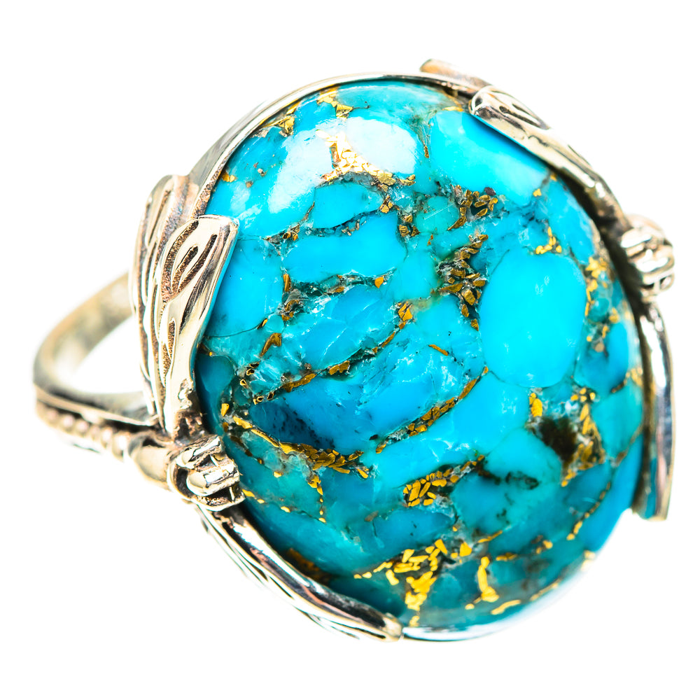 Blue Copper Composite Turquoise 925 Sterling Silver Ring Size 8.75 (925 Sterling Silver) RING139555