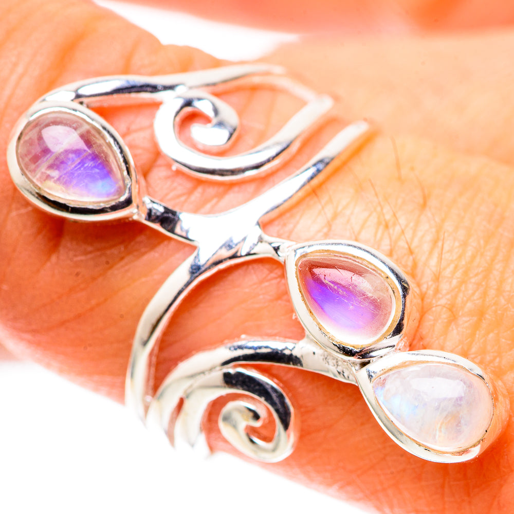 Rainbow Moonstone Dainty Ring Size 7 (925 Sterling Silver) RING138186