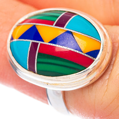 Turquiose Inlay Ring Size 5 (925 Sterling Silver) R1655