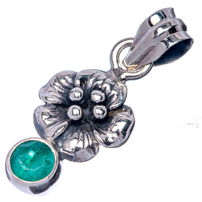 Emerald Dainty Pendant 1 1/8" (925 Sterling Silver) P39893