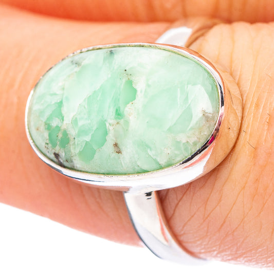 Paloma Variscite .925 sterling silver oval ring with green variscite stone