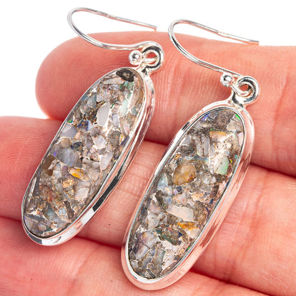 Brecciated Ethiopian Opal Earrings 1 3/4" (925 Sterling Silver) E433013