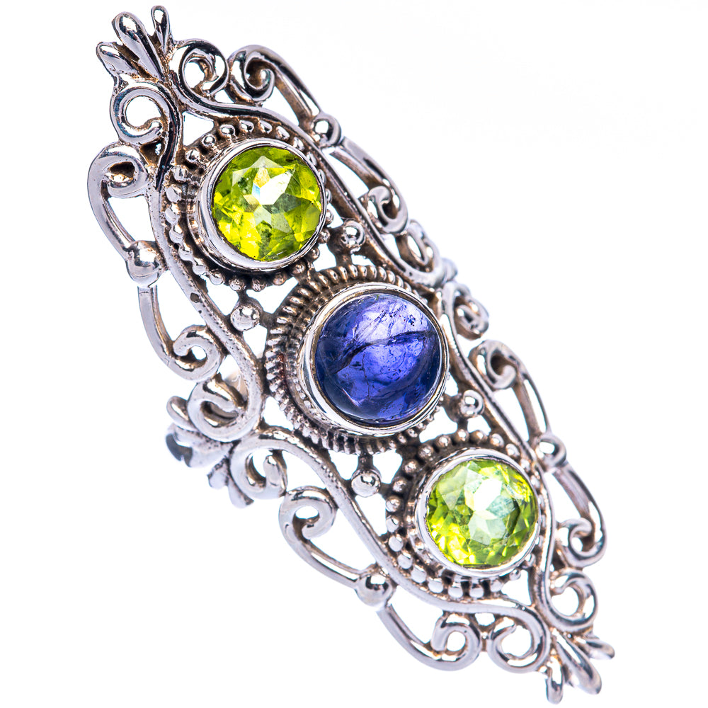 Large Tanzanite, Peridot Ring Size 5.5 (925 Sterling Silver) R144651