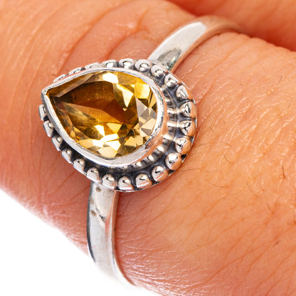 Faceted Citrine Dainty Ring Size 8.75 (925 Sterling Silver) R145434
