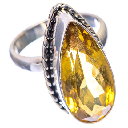 Large Faceted Citrine Ring Size 7.75 (925 Sterling Silver) RING143348