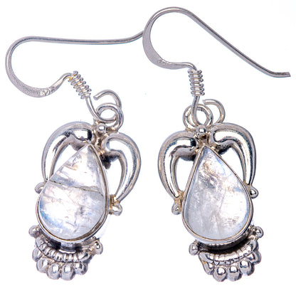 Rainbow Moonstone Earrings 1 1/2" (925 Sterling Silver) E433157