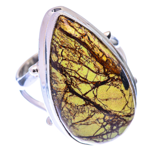 Large Gaspeite Ring Size 8 (925 Sterling Silver) R140786