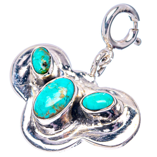 Sterling silver turquoise pendant with three oval stones and split loop bail