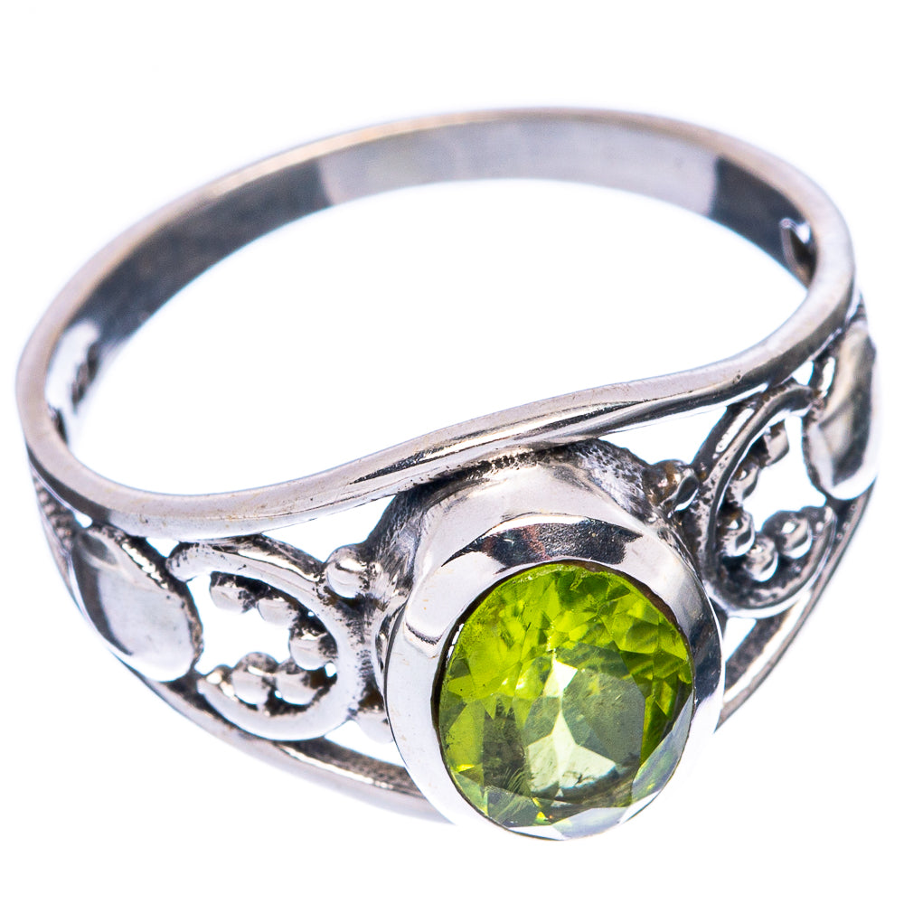 Peridot Dainty Ring Size 7.75 (925 Sterling Silver) R6032