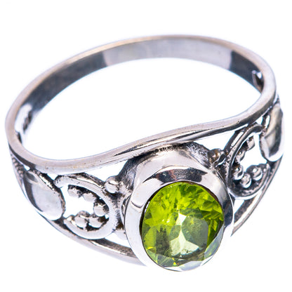 Peridot Dainty Ring Size 7.75 (925 Sterling Silver) R6032