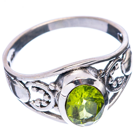 Peridot Dainty Ring Size 7.75 (925 Sterling Silver) R6032