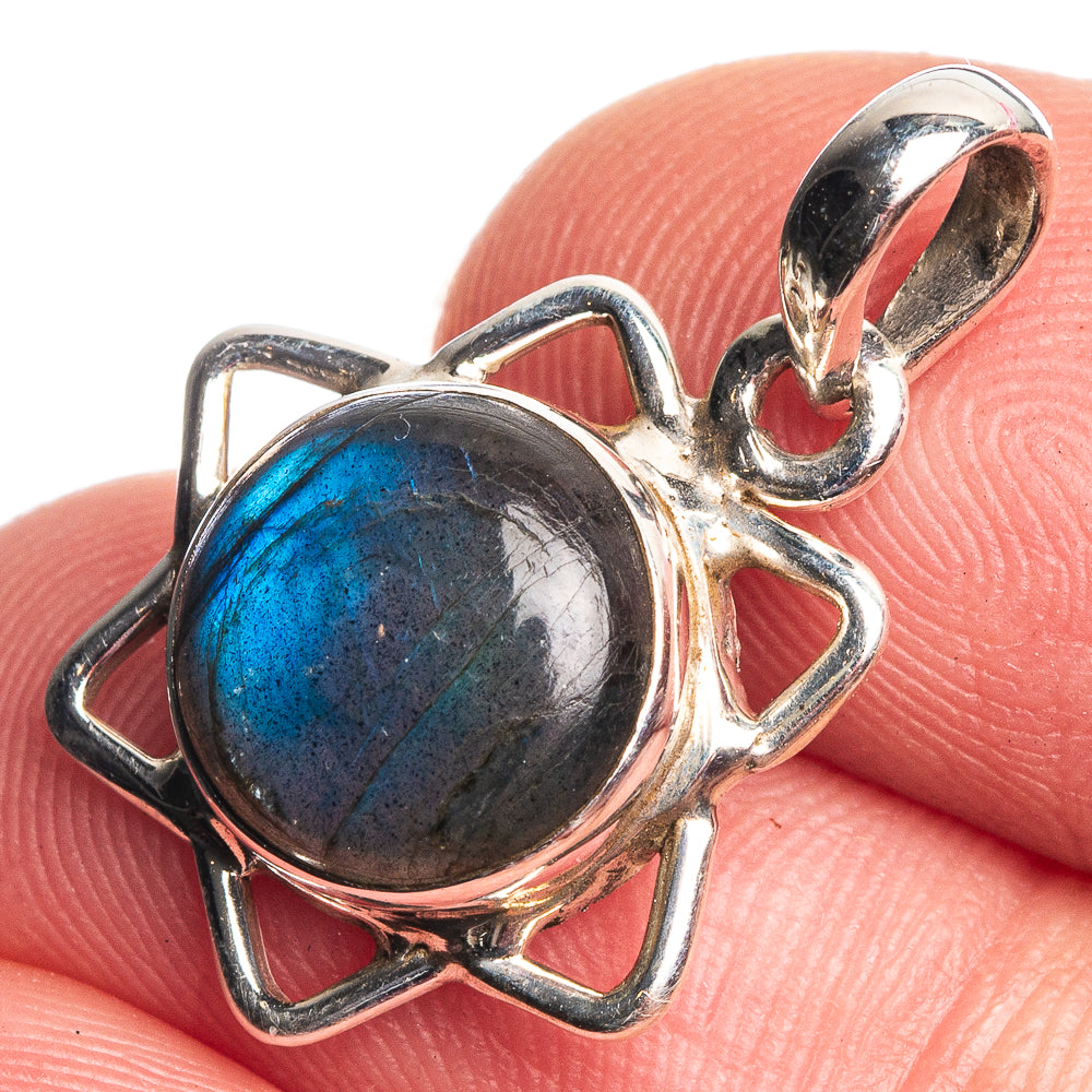 Labradorite Dainty Pendant 7/8" (925 Sterling Silver) P39128