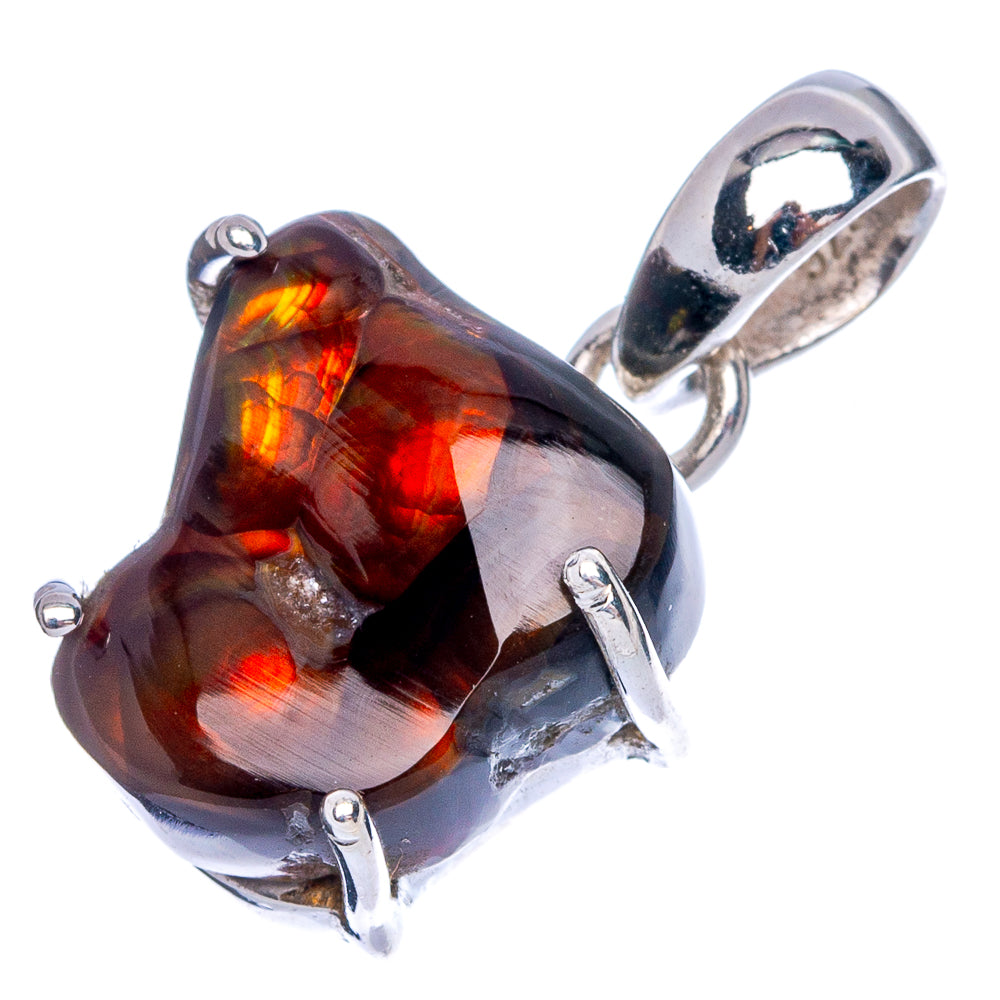 Rare Mexican Fire Agate Pendant 7/8" (925 Sterling Silver) P40320