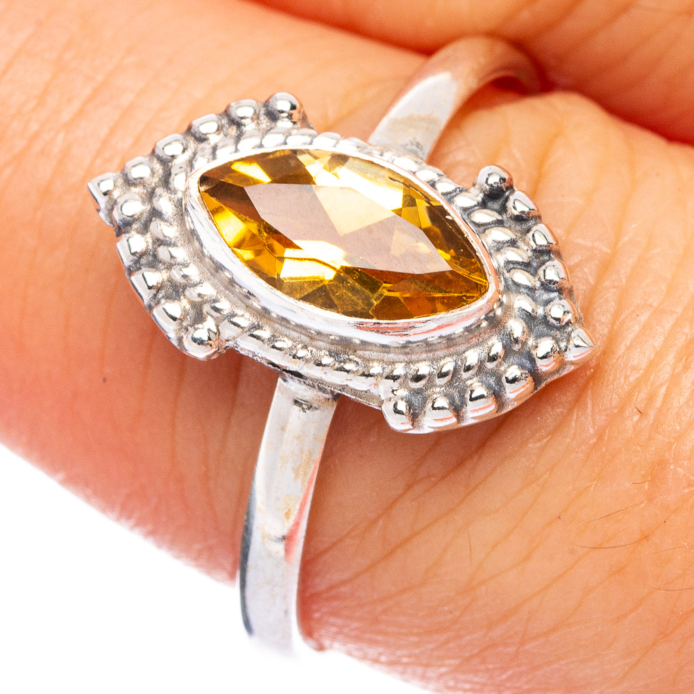 Faceted Citrine Dainty Ring Size 9.25 (925 Sterling Silver) R145620